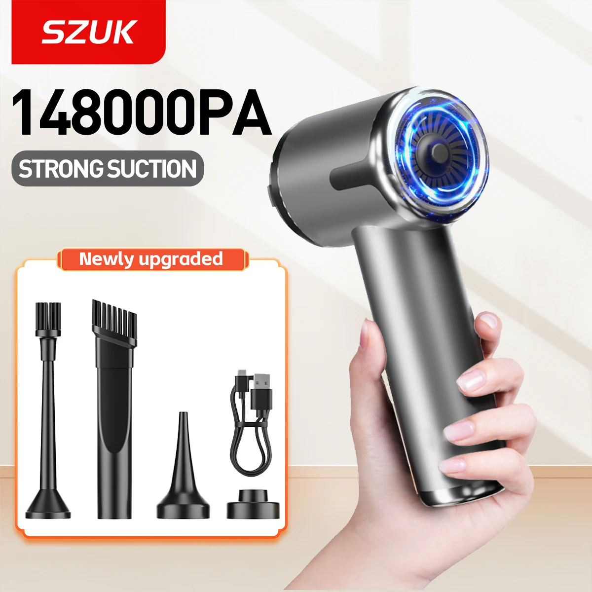 

SZUK 148000PA Автомобильный пылесос Мини Мощный ручной беспроводной пылесос Бытовая техника для воздуходувки Портативный пылесос Очистительная машина Робот-пылесос Мощный пылесос Мини-пылесос