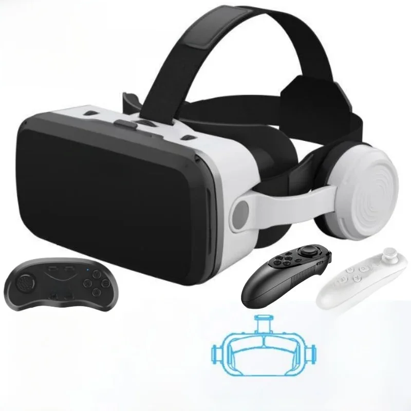 Okulary G04EB VR 3D okulary do VR Google tektura Box mikrofon Stereo zestaw słuchawkowy kask dla 5.5-7.2 "telefon, wsparcie Joystick — zdjęcie produktu 7