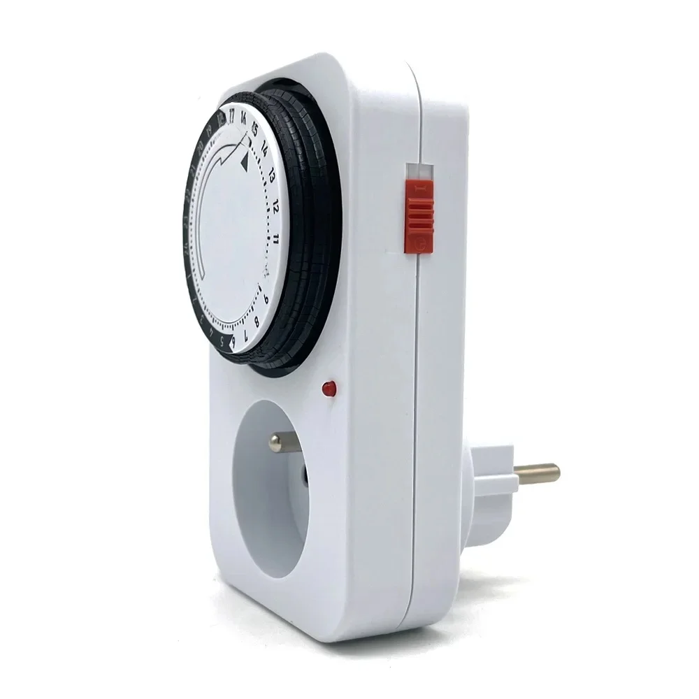 AliExpress Germany or France Plug Mechanical Timer Socket 24-Hour Cycle Automatic Switch Electrical Outlet Support 16A 3680W High-Power