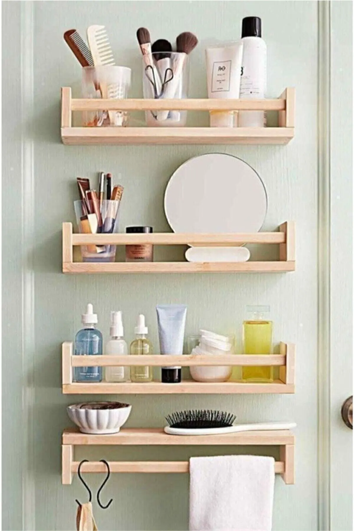 

Multi-layer Wooden Bookshelf Stationery Organizer Shelves Bathroom Shelf Model Pot Rack Kitchen Cabinet Storage Holders Spice