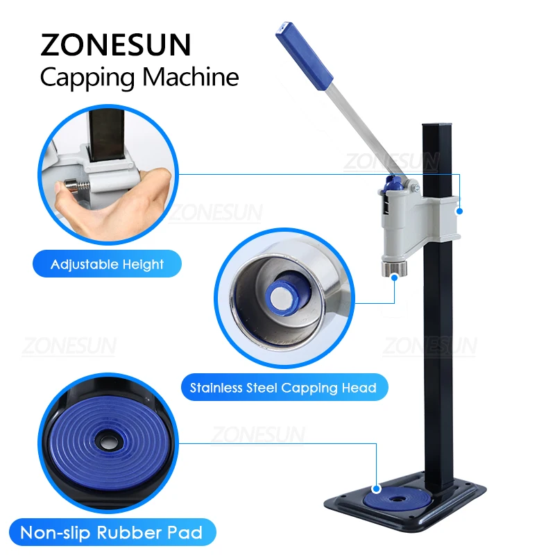 ZONESUN-sellador de tapa de cerveza Manual, máquina de tapado de refrescos, botellas de salsa de agua y Soda, tapa de botella de vino, ZS-BBC1