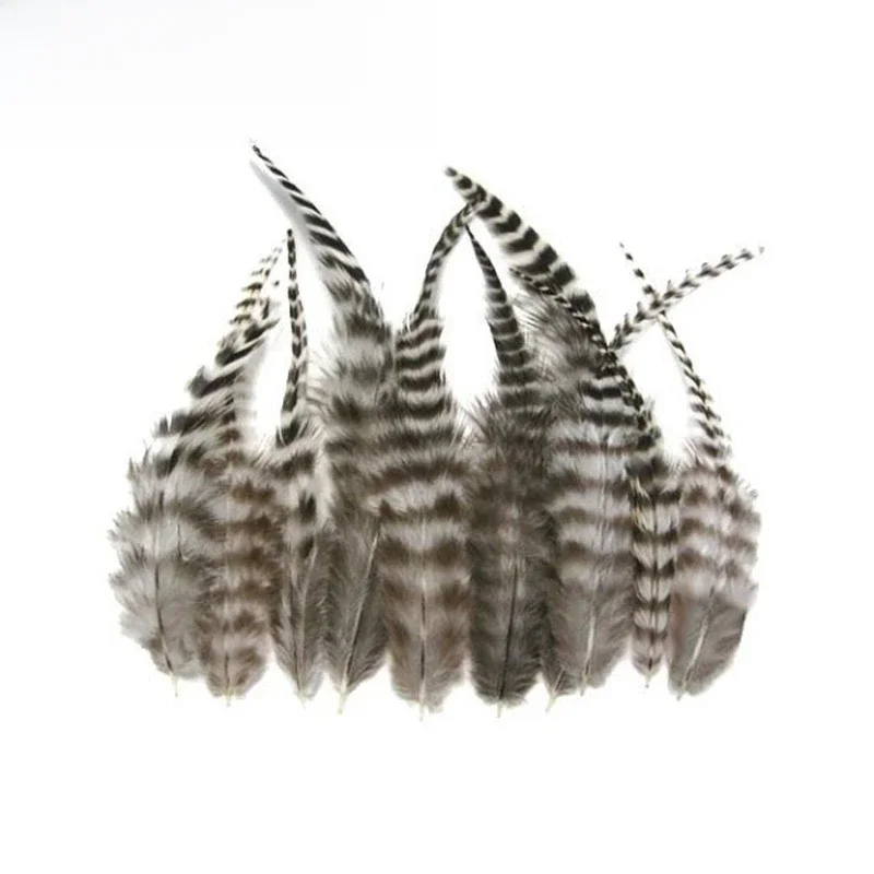 Nouveau 30 pièces/sac 2 couleurs en option mouche attachant des plumes de coq striées mouche sèche naturelle barrée coq selle hackle plume truite mouches