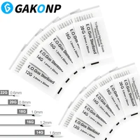 Agujas desechables para Piercing, agujas estériles de acero inoxidable para oreja, nariz, labio, Uds, 50/100/200 ombligo y pezón