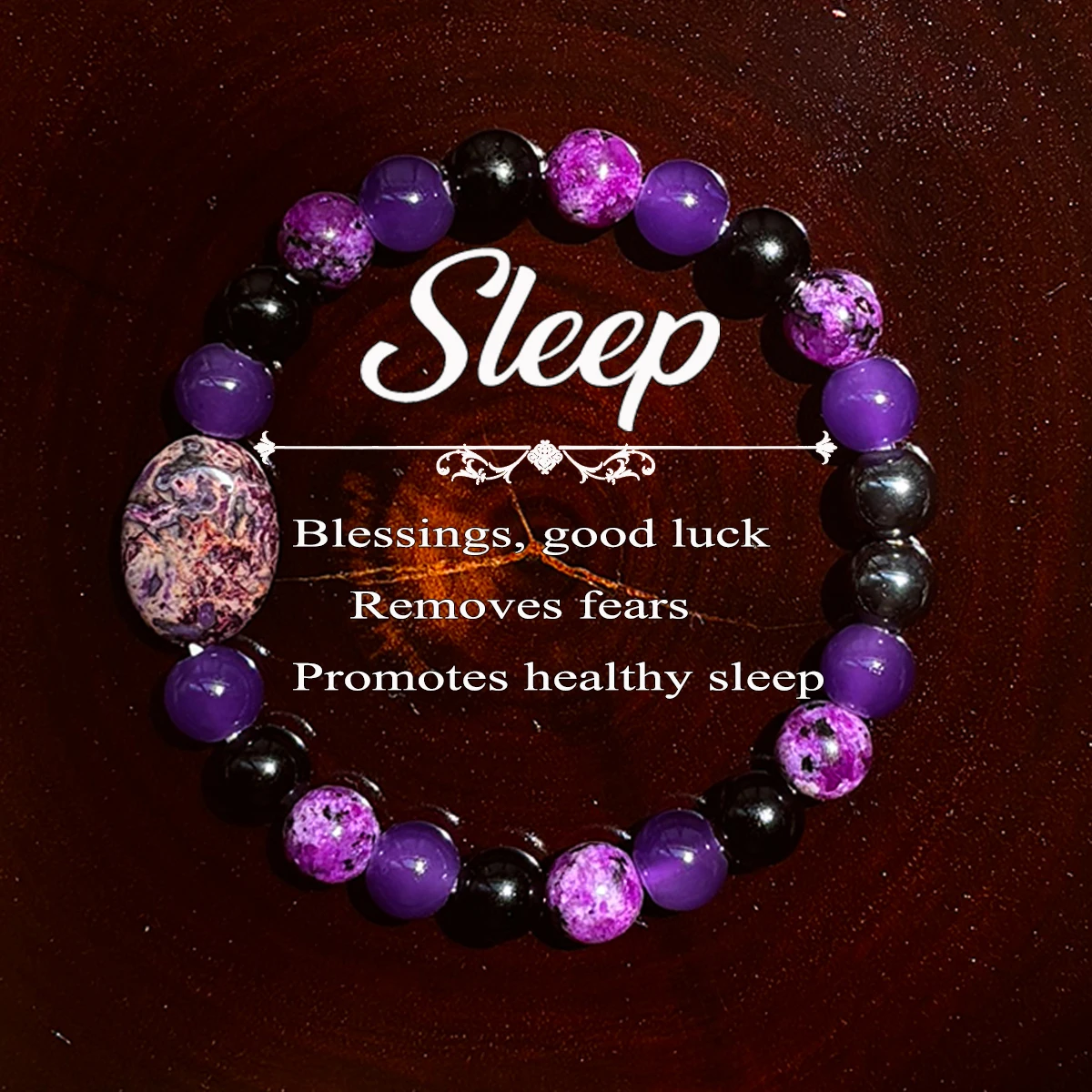 1 Stück/Böhmisches lila Naturstein-Armband, handgefertigt, für Männer und Frauen, Schmuck, perfektes Weihnachtsgeschenk