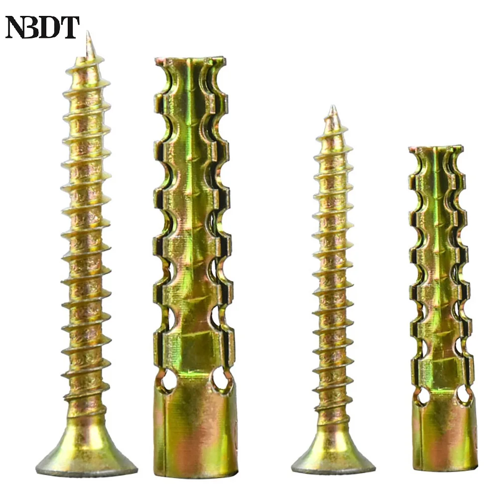 

200Pcs Tree-shaped Drywall Anchor With Screws For Concrete Plaster Wooden Hole Repairing