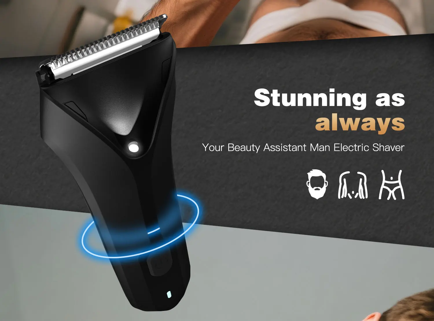Manscaped Ball Trimmer für Männer, elektrisches Körperhaartrimmer-Set, perfektes Pflegewerkzeug, wiederaufladbarer Nass-/Trockenrasierer, für Leistengegend und Schambereich – Detail 2