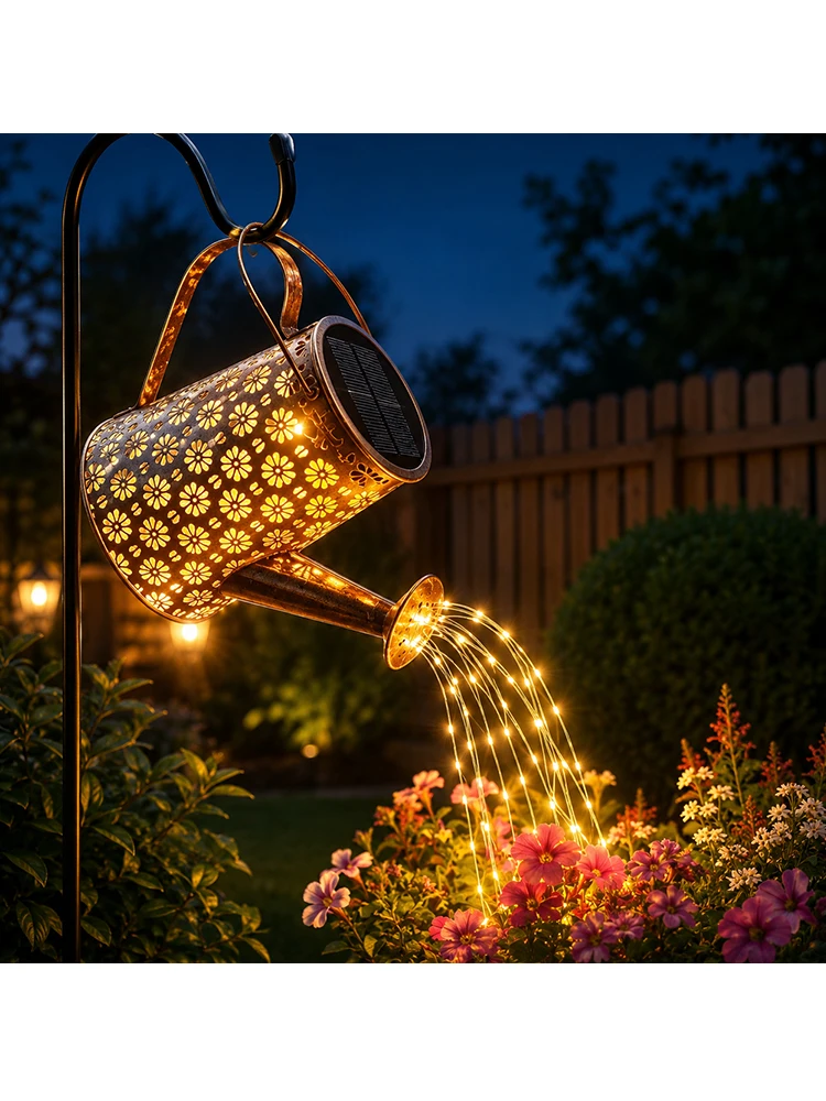 Lureshine Solar Gieterlampen, Buiten Tuindecoratie Hangende Lantaarn, Waterdichte Led Solarlamp voor Patio, Tuin, Pad, Bloembed
