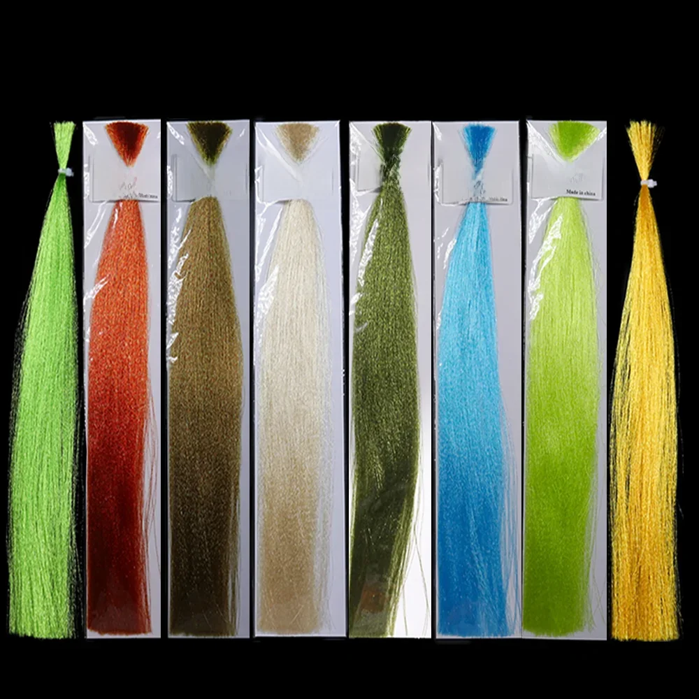 Vampfly Fluoro fibre mouche attachant Flash matériel cheveux synthétiques poisson leurre appât faisant eau salée Streamer mouches brochet truite pêche