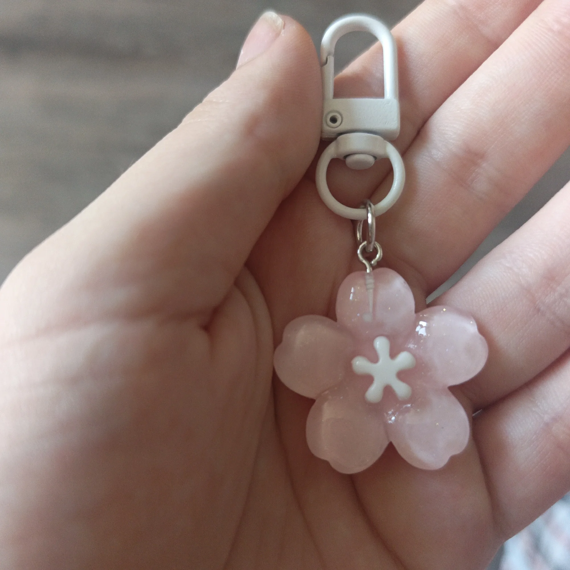 Fashion Backpack Hanging Ornaments Couple Gifts Creative Lovely Flower Keyring Sweet Jelly Color Sakura Keychain Pendant photo review