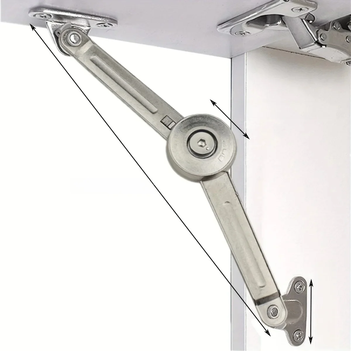 Dekselsteunscharnier van satijnnikkel Opvouwbaar dekselscharnier met softclose, perfect voor speelgoedkist/ladevenster/garderobe/kast Doo - afbeelding 2