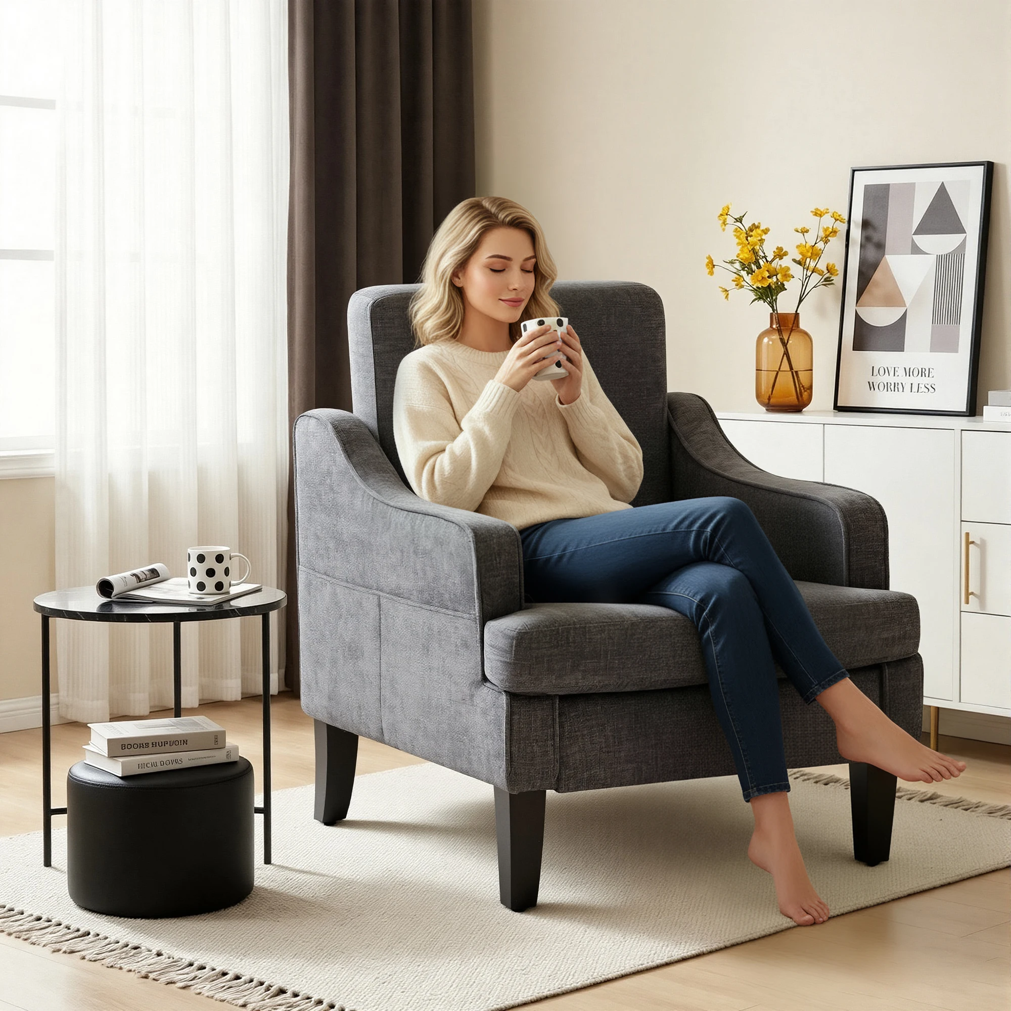 Chenille Accent Chair 5