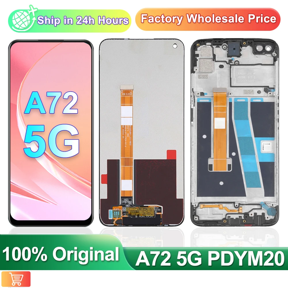 

6.5" For OPPO A72 5G PDYM20 PDYT20 LCD Display Touch Screen Digiziter Assembly With Frame Replacement For Oppo A72 5G Screen