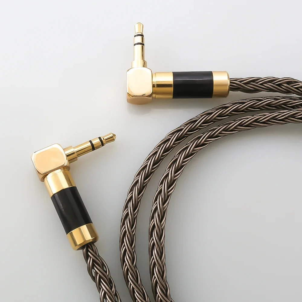 Kabel audio 16-żyłowy 7N OCC 3,5 mm, kątowy, z wtykiem męskim na drugi koniec, 3,5 mm, kątowy, z wtykiem męskim, do podłączenia głośników, słuchawek, komputera i zestawów słuchawkowych. — zdjęcie produktu 7