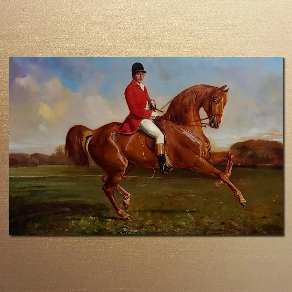 

Horse Oil Painting Canvas Art Handmade Franc Lamy Artwork Rider in Red Modern Landscape for Living Room Wall Decor High Quality