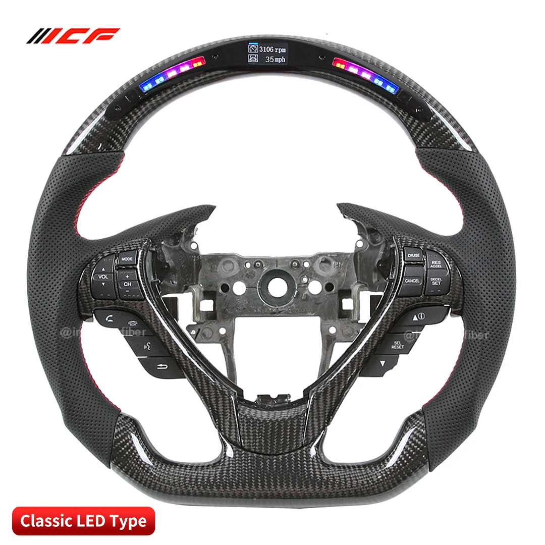 ICF 100% Real Carbon Fiber Customized LED Steering Wheel with Trim for Honda  Acura TL /ZDX 2009-2014