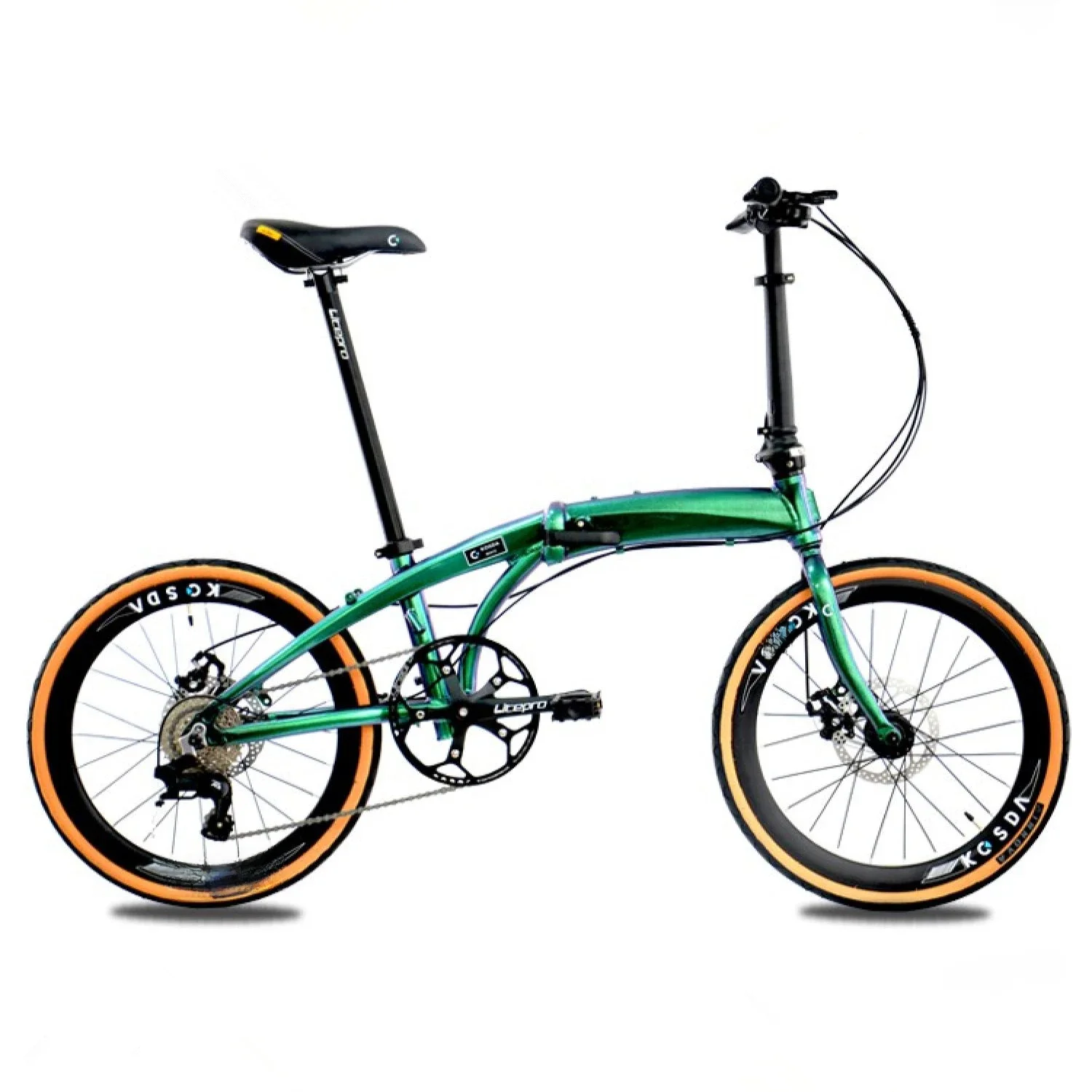 AliExpress NONE 22 Inch 451 Wheel Aluminum Alloy Ultra-light Folding Bicycle Student Variable Speed Disc Brake Pedal Portable Adult Bike