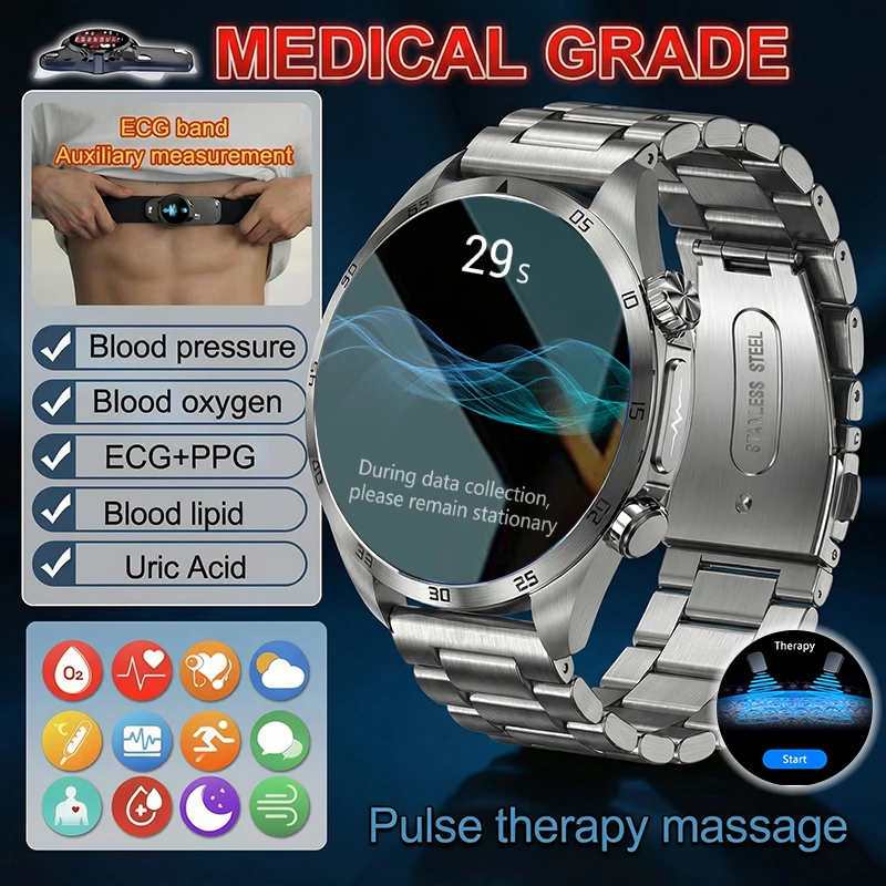 Nouvelle Montre Connectée Médicale 2026 avec ECG, Traitement Laser, Mesure Précise des Lipides Sanguins, Oxygène Sanguin, IMC et Suivi Sportif
