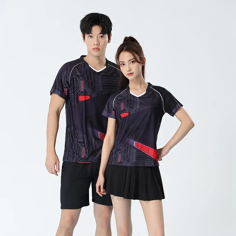 Heißer Verkauf Unisex Tischtennis Shirt 2024 Männer Frauen Badminton Jersey Patchwork Ping Pong Kleidung Uniform Workout Sportwears