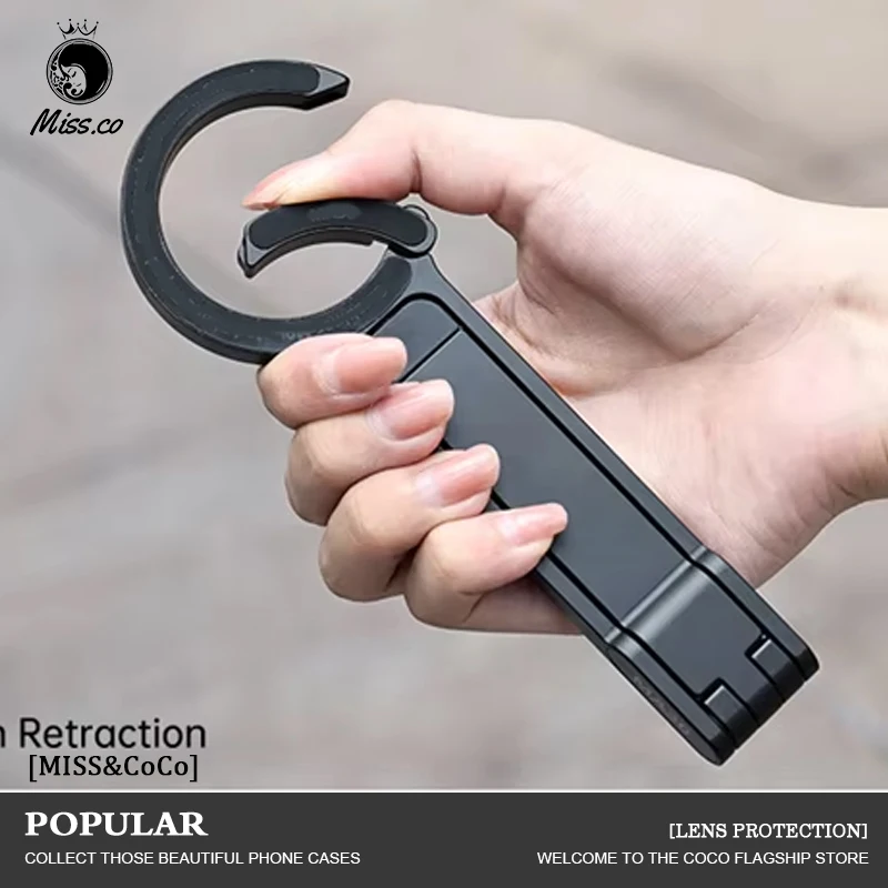 

Portable MagSafe Carabiner Phone Tripod for iPhone 12-17 Pro Max Adjustable Travel Tripod Handle Magnetic Mount for Outdoor Vlog