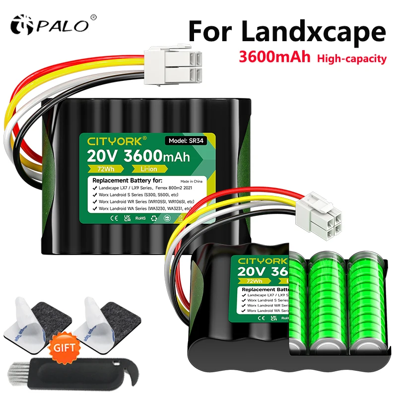 3600mAh Ersatzakku für Worx Landroid S300, S500I, für Worx WA3230, für Landxcape LX7 / LX9 Serie Rasenmäher-Akku