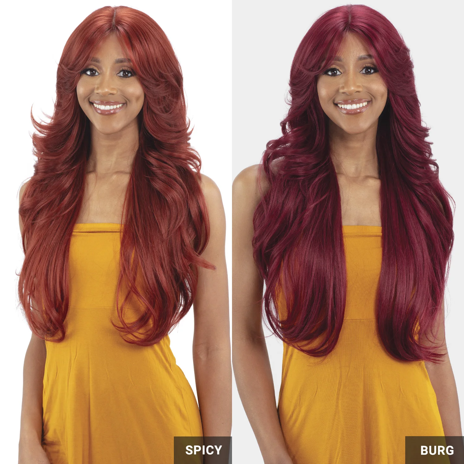 FreeTress Equal Curtain Bangs HD Lace Front Synthetic Wig Bombshell - Long Layered Blow Out Style, Glueless, Easy to wear