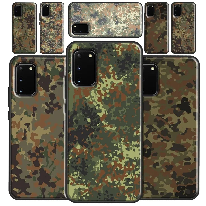 Etui Flecktarn Camouflage Camo Case dla Samsung Galaxy S22 S21 S23 Ultra Note 20 S8 S9 S10 Note 10 Plus S20 FE Back Cover — zdjęcie 2