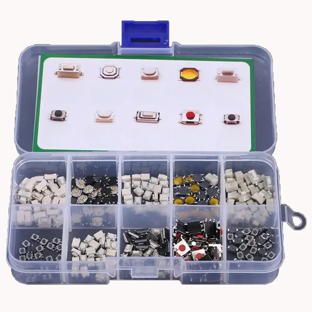 100/200/250 pièces 10 Types Durable voiture télécommande tablette Actile bouton poussoir interrupteur clés de voiture bouton tactile micro-interrupteur avec boîte