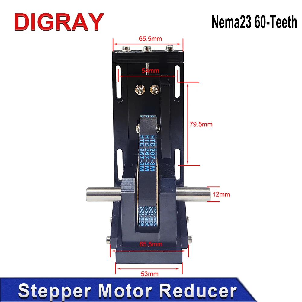 DIGRAY Stepper Motor Reducer Nema23 60 Tooth Y-Axis Motor Mount for CO2 Laser Cutting and Engraving Machines.