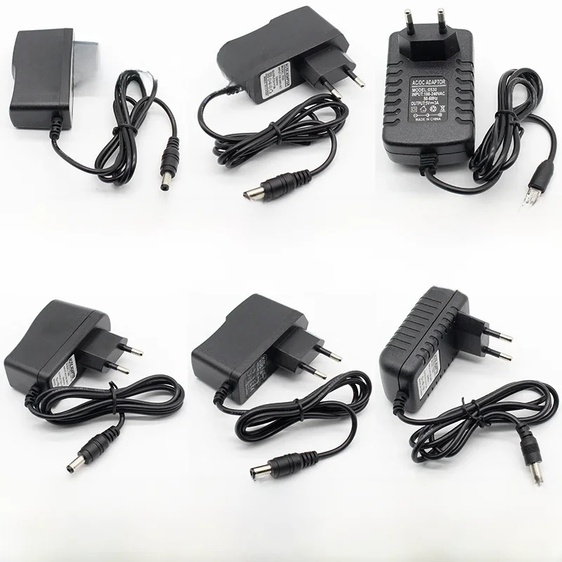 1 pièces 100-240V AC à DC adaptateur secteur chargeur adaptateur 5V 12V 1A 2A 0.5A prise ue 5.5mm x 2.5mm/5v3aDC prise Micro USB