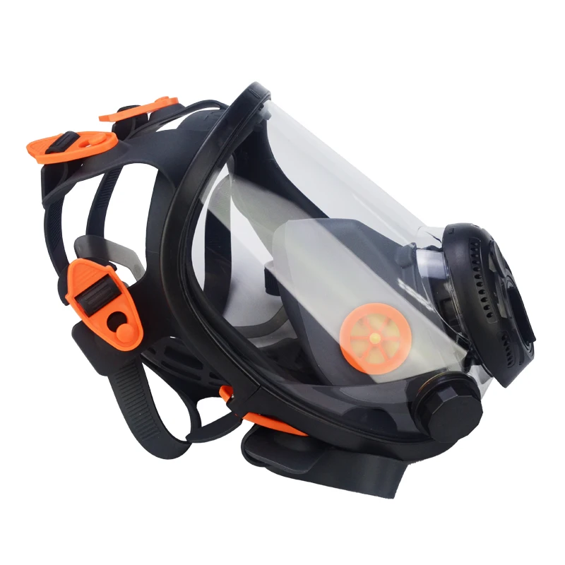 XYEHS Full Face Gas Dust Mask Respirator (Mask Only), Anti-Fog Polycarbonate Visor Facepiece Protector Super Wide  Clear Vision