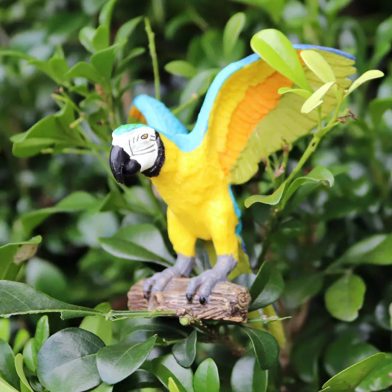 จำลองสัตว์นกนกฮูก Flamingo นกกระจอกเทศ Parrot Eagle Scarlet Macaw ตัวเลขการกระทำนกยูง Toucan Albatross Miniature ของเล่น