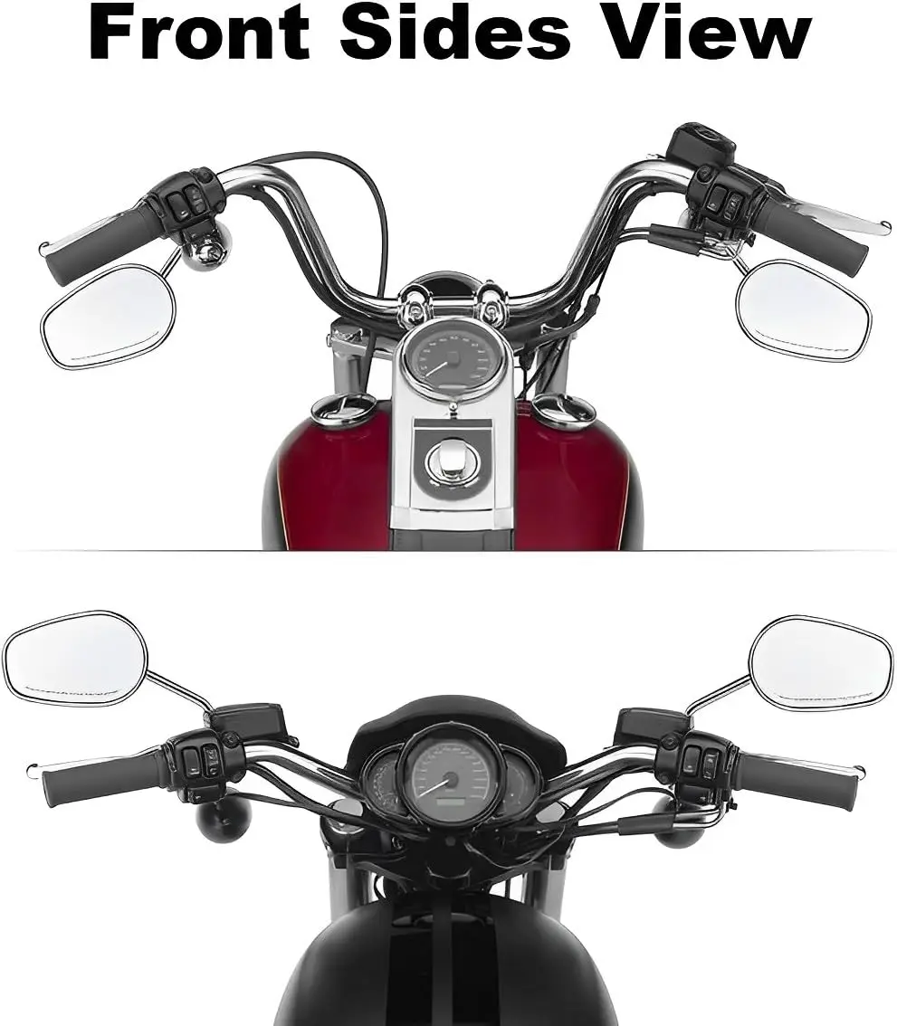 Motorcycle 8mm Side Mirrors RearView For Harley Softail Dyna SPORTSTER XL 883 1200 Touring Road King Street Glide CVO FXDB FXDF