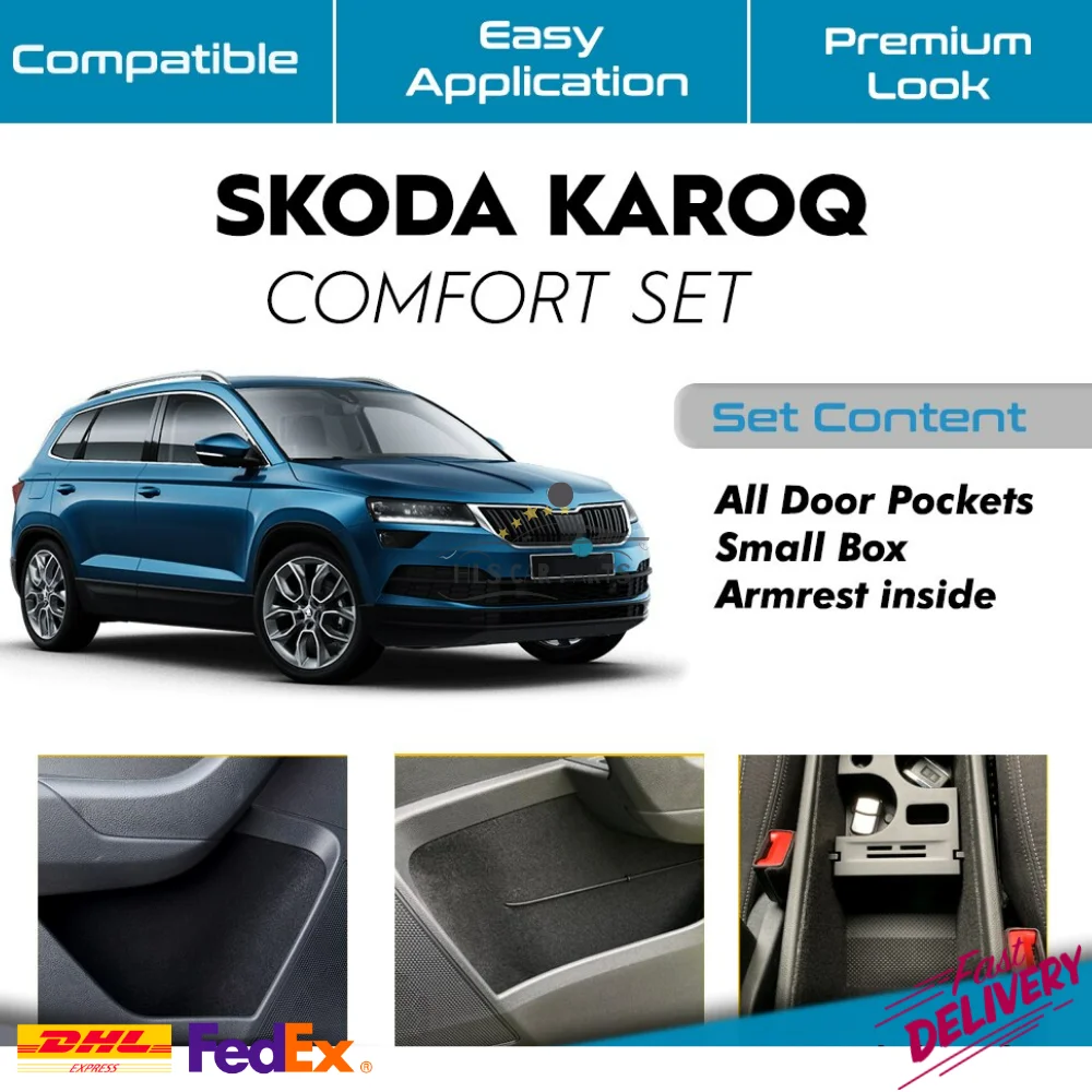 For Skoda Karoq, Self Adhesive -Laser Cut Fabric Acoustic Insulated Car Vibration Isolation, Noise Muffler Free Shipping