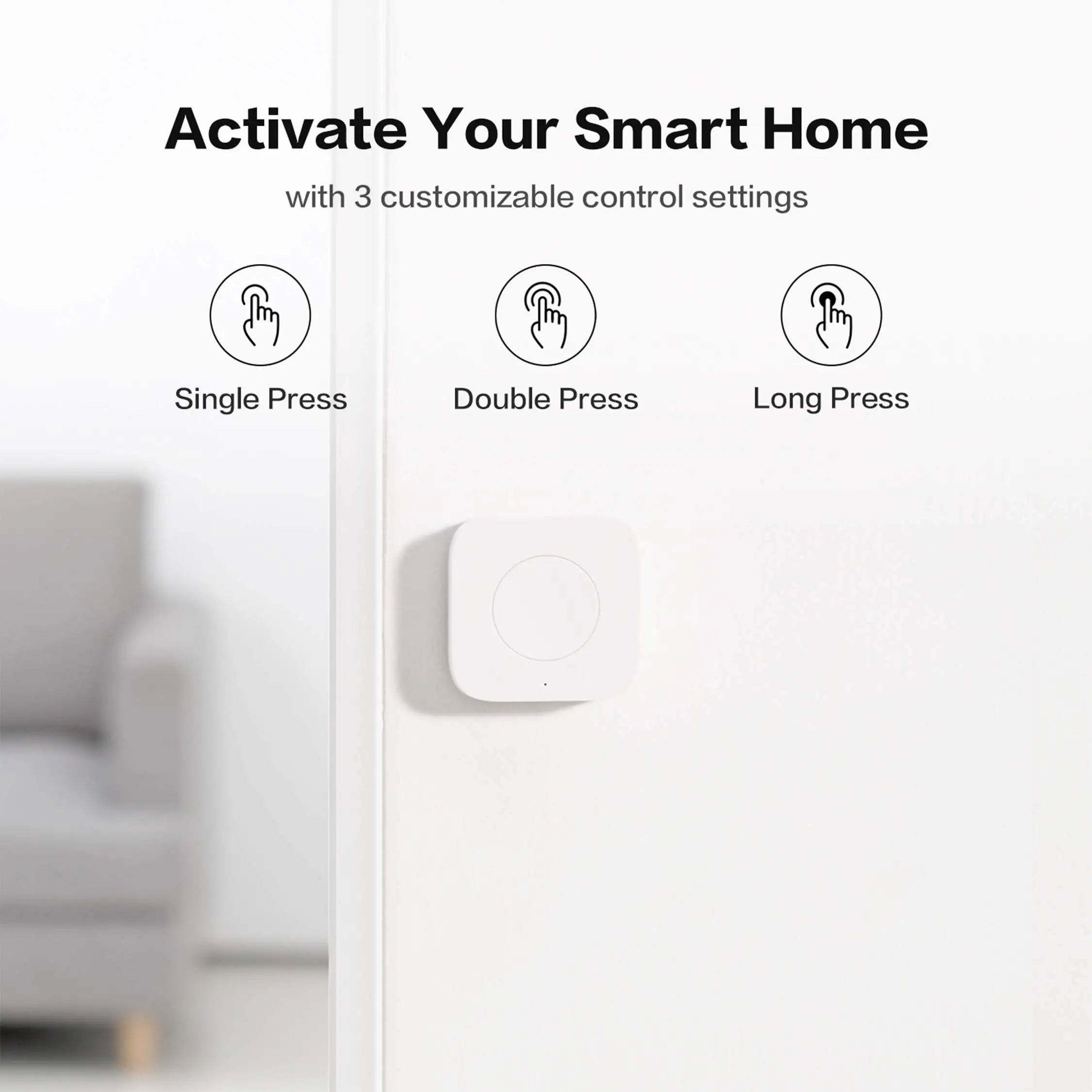 Aqara Mini Wireless Switch Zigbee Connection Versatile 3-way Control Button For Smart Home Devices Compatible With Apple HomeKit