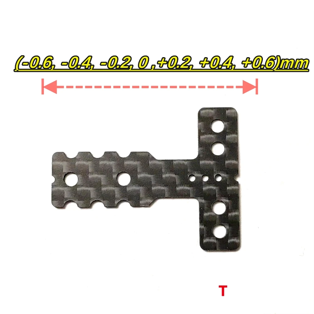 GT55Racing MM/RM (+0.2MM) Carbon T-Plate 5PCS NO.1-5 Soft to Hard Thickness 0.5mm For Kyosho Mini-Z MR03 #CF-MM05-P02