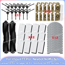 Imou L11 Pro, Honiture Q6 Pro, Laresar L6 Pro, Arnagar S8 Pro 로봇 청소기 교체 부품 및 액세서리, 주 롤러, 측면 브러시, 헤파 필터, 모핑천, 먼지 가방에 적합합니다.