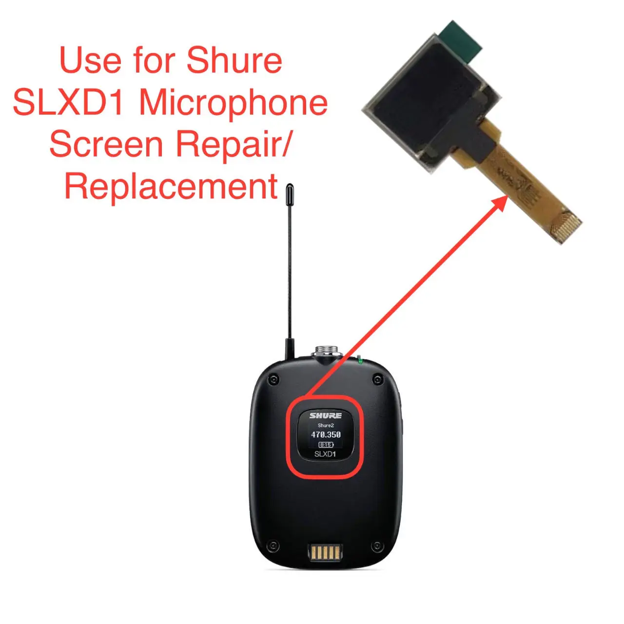 For Shure SLXD1 Nexadyne Oled LCD Screen Display Repair parts