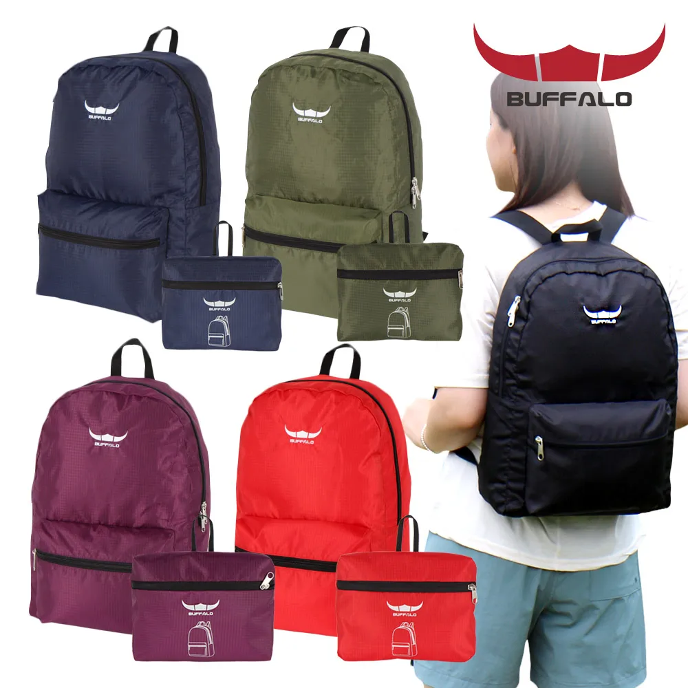 Buffalo Packable Folding Backpack Pocket Bag Travel aid Backpack