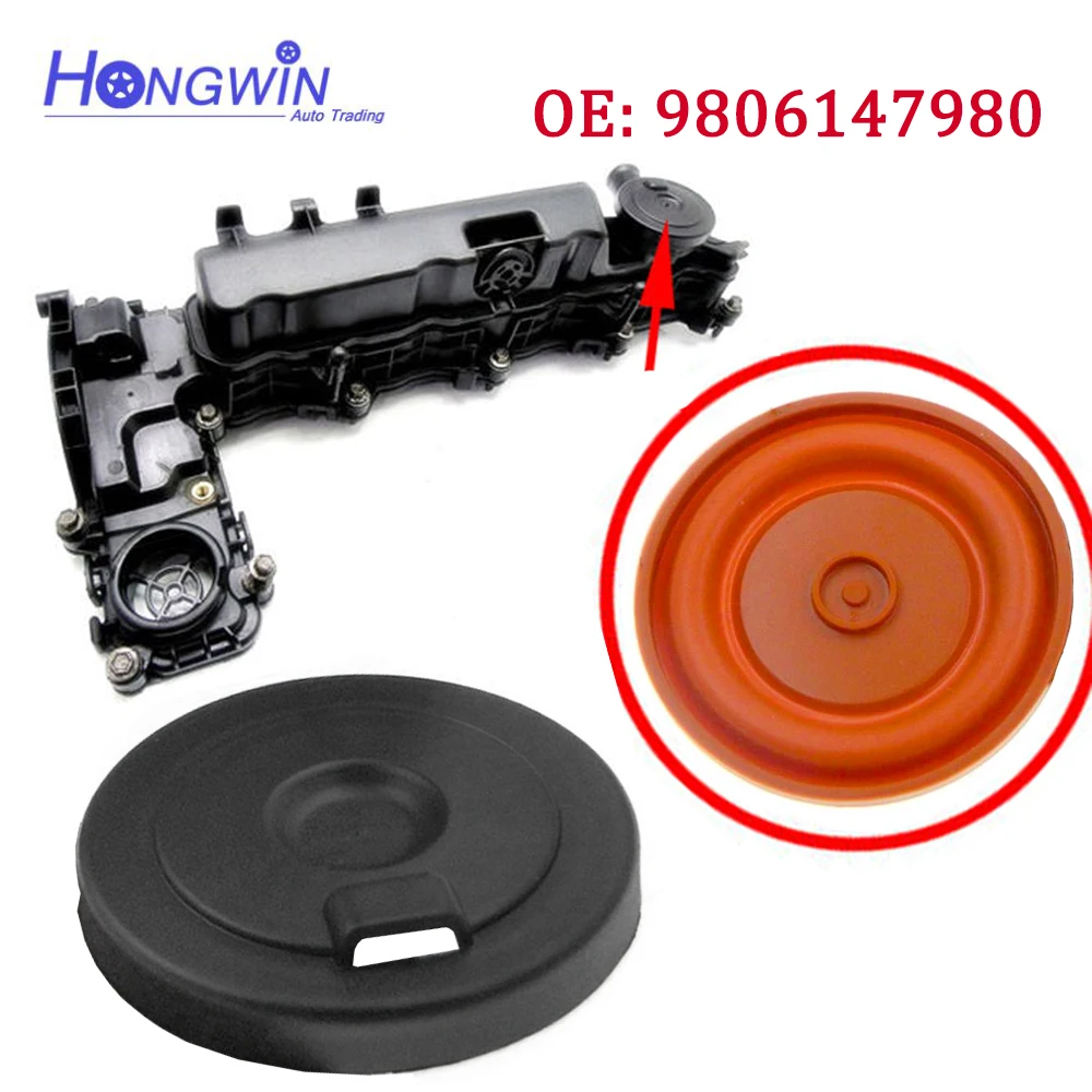 9806147980 New PCV Valve Cover Repair Kit Valve Cap With Membrane For Citroen Peugeot 2.0 HDI and Ford 2.0 TDCI 2269606 1860576