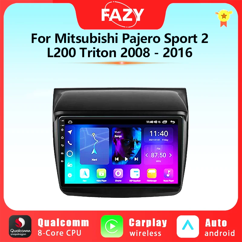 Android Auto Radio Multimedia For Mitsubishi Pajero Sport 2 L200 Triton 2008-2016 Carplay Player Video GPS Navigation Head Unit