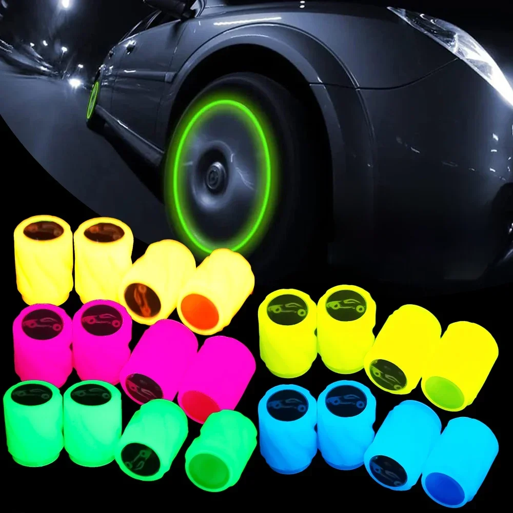 AliExpress New Luminous Valve Cap Creative with Logo Valve Dust Cover Car Motorbike Bicycle Universal Valve