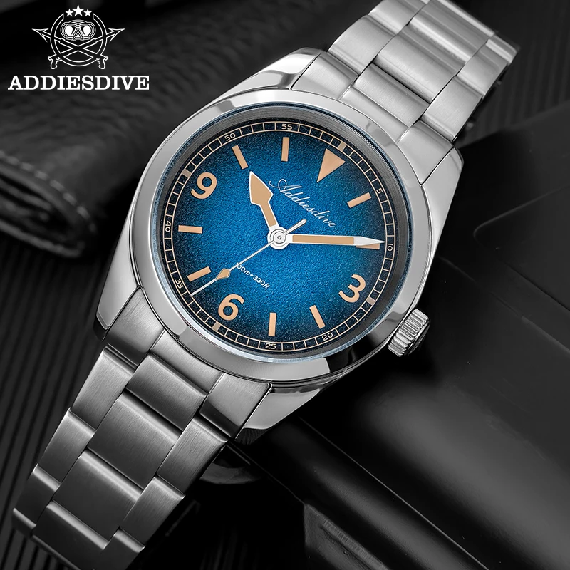 ADDIESDIVE 36mm New Luxury Watch for Women Top Brand Sapphire Glass Ladies Quartz Wristwatch 100m Waterproof Diving Luminous