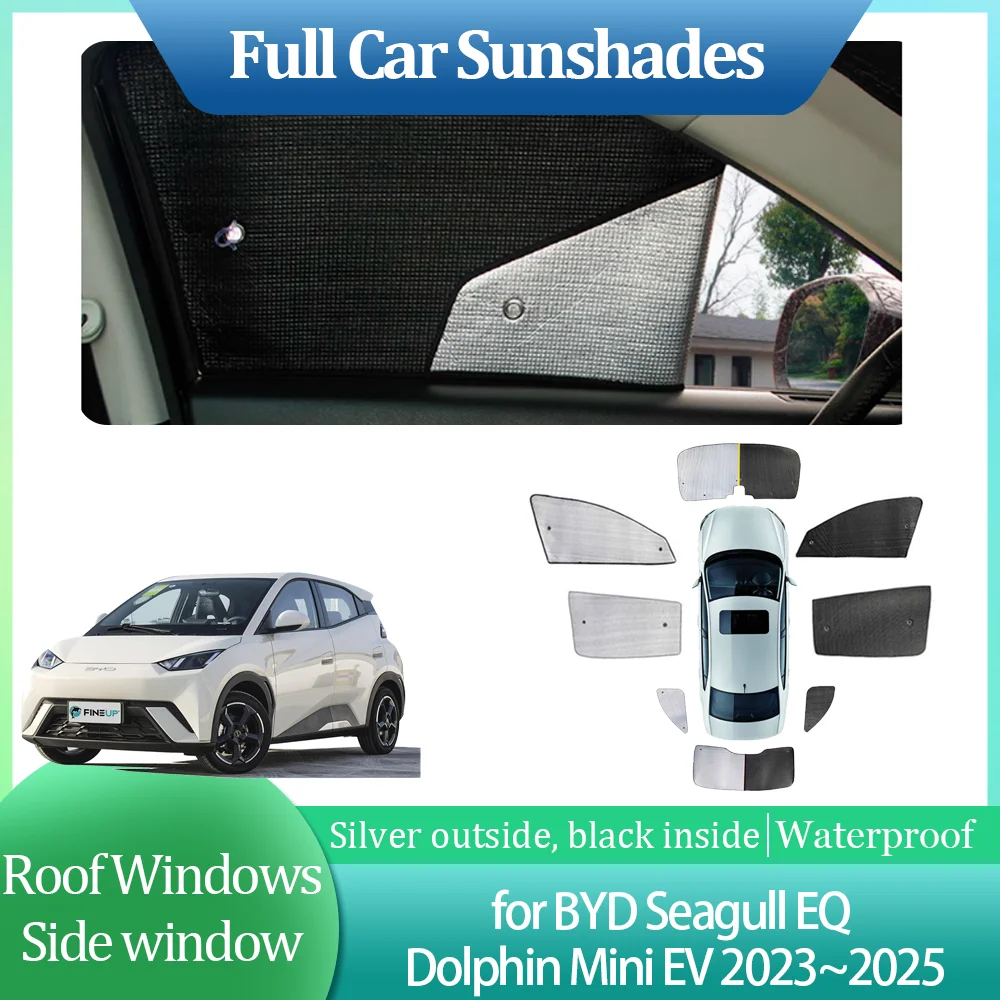 

Полные солнцезащитные козырьки для BYD Seagull EQ Dolphin Mini Surf EV 2023 ~ 2025, солнцезащитный козырек на окна, занавеска на лобовое стекло, аксессуары для люка