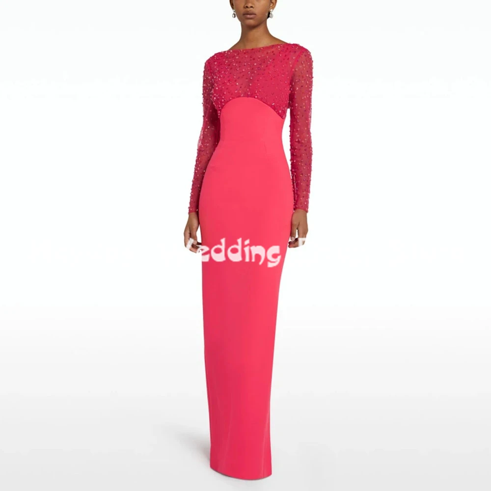 

Heyday женские прямые вечерние платья в Саудовской Аравии с открытой спиной и бисером с длинными рукавами длиной до пола, элегантные вечерние платья 2025