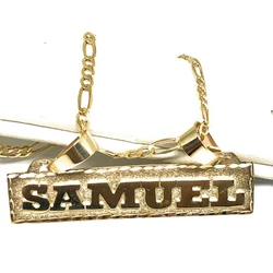 Custom Name Necklace Personalized Jewelry  Gold Pendant Trending Stainless Steel Bar Necklaces For Men/Women Gift