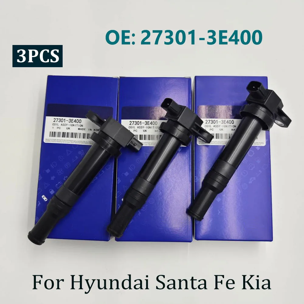 New 3PCS 27301-3E400 UF558 Ignition Coil For Hyundaii Santa Fe K-ia Optima Rondo 2.7L V6 273013E400 High Quality