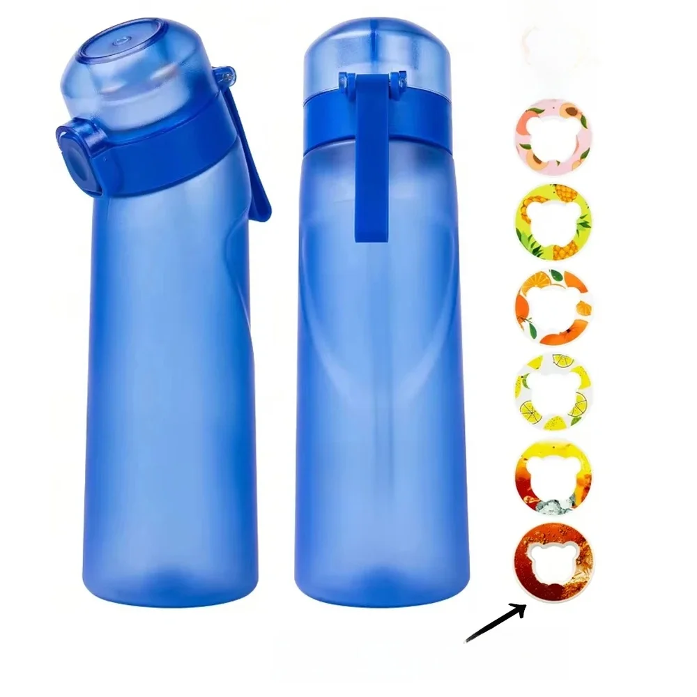 1 st Lucht Waterfles Met 1 st Willekeurige Smaak Pod Sport Mode Stro Plastic Beker Lekvrij voor Outdoor Sport Fitness - afbeelding 2