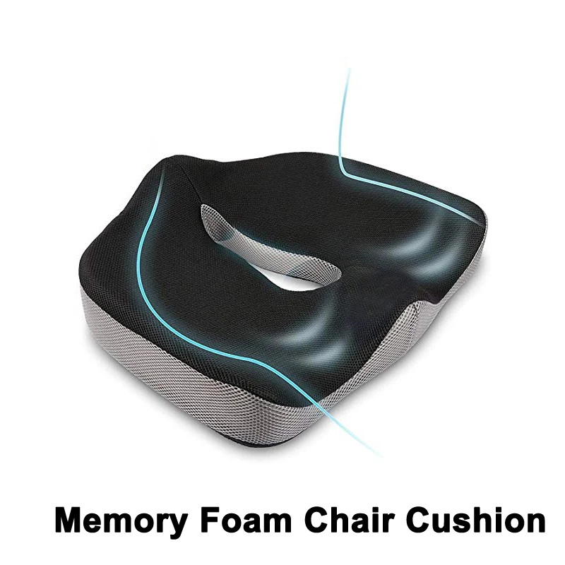 Coccyx Memory Foam Chair Orthopedic Pillow Office Seat Pad Hemorrhoid Treat Car Seat Big Cushion Relief Pain Tailbone Pillow