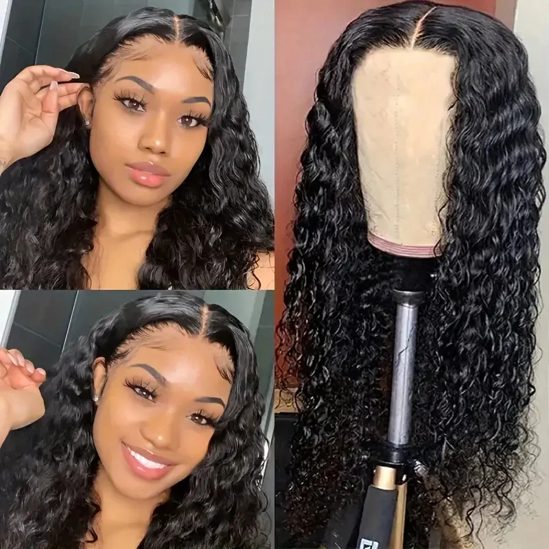 

Alimice Glueless Deep Wave Human Hair 4x4 Lace Wigs For Women Wigs