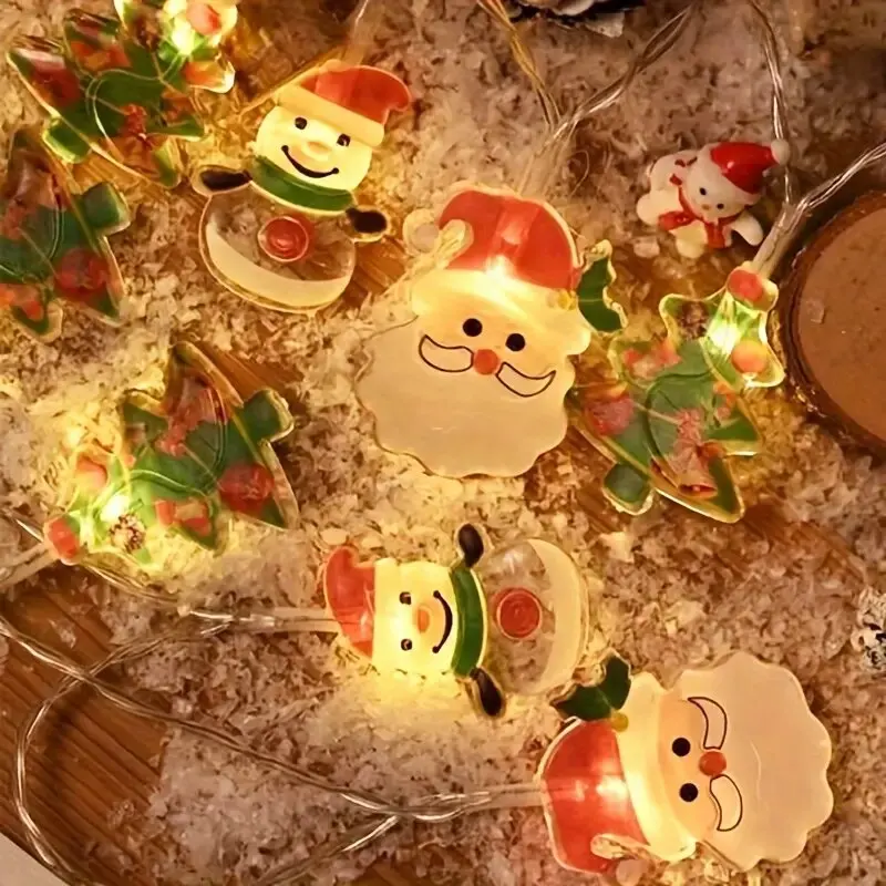 1 قطعة غريب الأطوار 59.06in10LED سانتا كلوز سلسلة أضواء تعمل بالبطارية ، داخلي/خارجي الإضاءة الزخرفية لعيد الميلاد ، المنزل ، الطرف